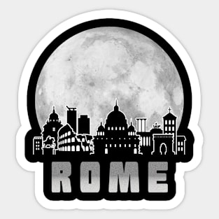 Rome Italy Skyline Full Moon Sticker